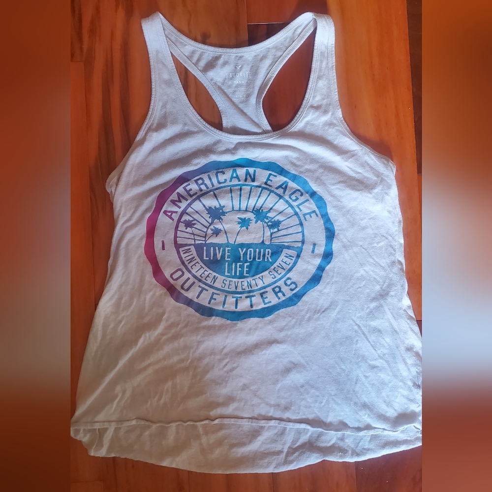 American Eagle Outfitters Women's White Tank Top